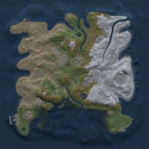 Thumbnail Rust Map: Procedural Map, Size: 3500, Seed: 1728523535, 15 Monuments