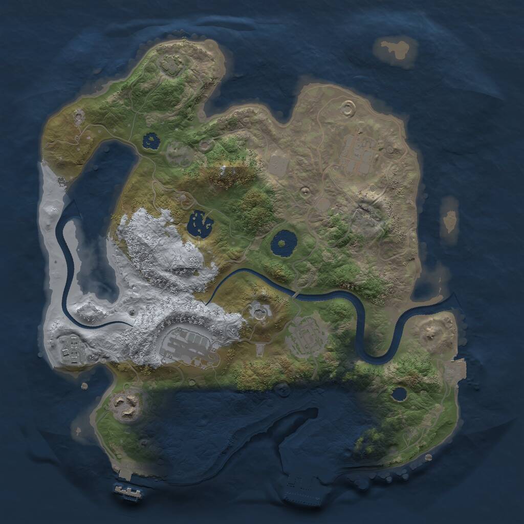 Rust Map: Procedural Map, Size: 3000, Seed: 1760715902, 11 Monuments