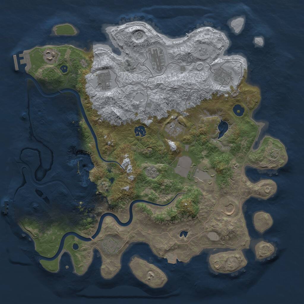 Rust Map: Procedural Map, Size: 4000, Seed: 533948160, 16 Monuments