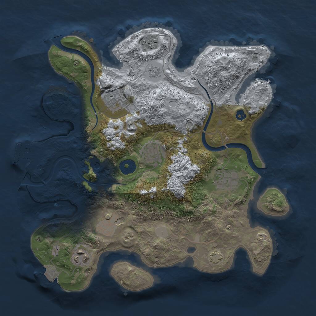 Rust Map: Procedural Map, Size: 3000, Seed: 65485, 11 Monuments