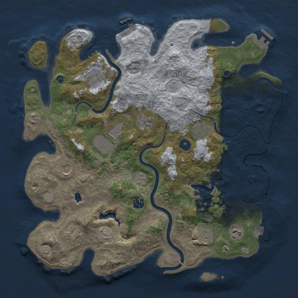Rust Map: Procedural Map, Size: 4000, Seed: 1269857400, 16 Monuments