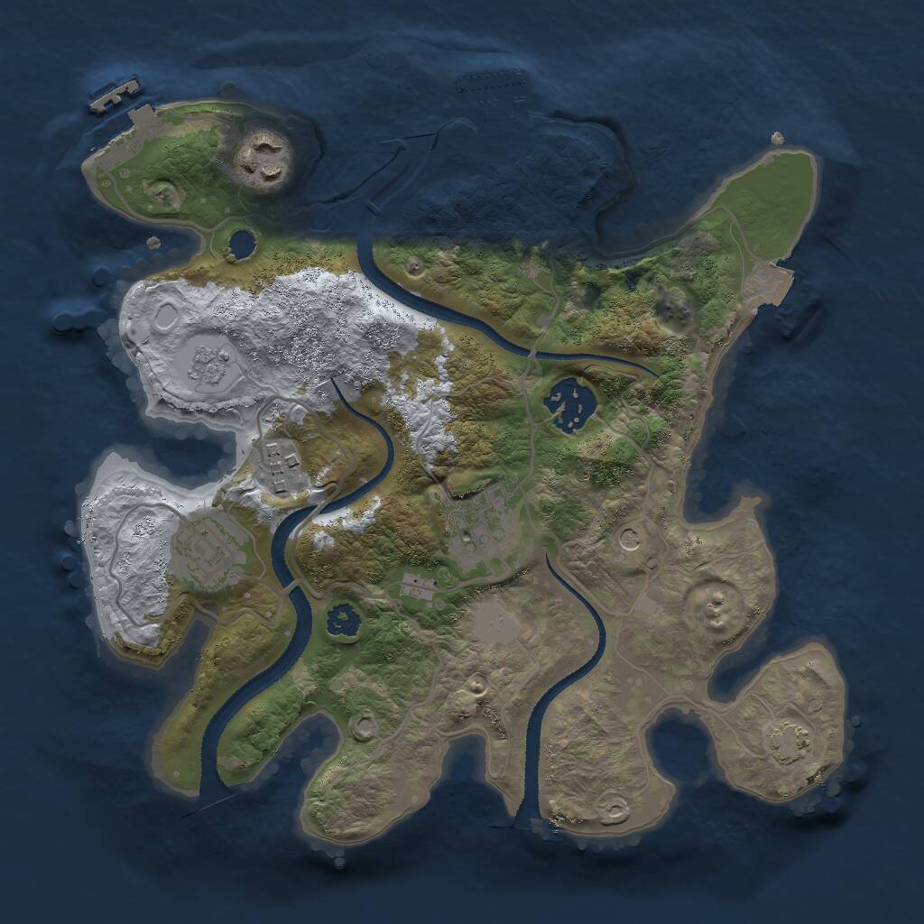 Rust Map: Procedural Map, Size: 2750, Seed: 753366288, 11 Monuments