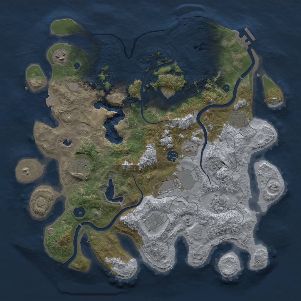 Rust Map: Procedural Map, Size: 4000, Seed: 982434098, 14 Monuments