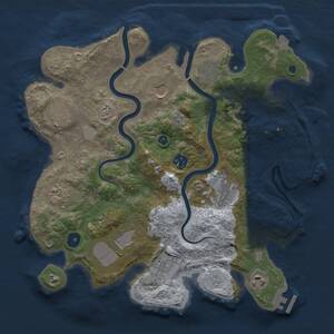 Thumbnail Rust Map: Procedural Map, Size: 3500, Seed: 59493, 16 Monuments
