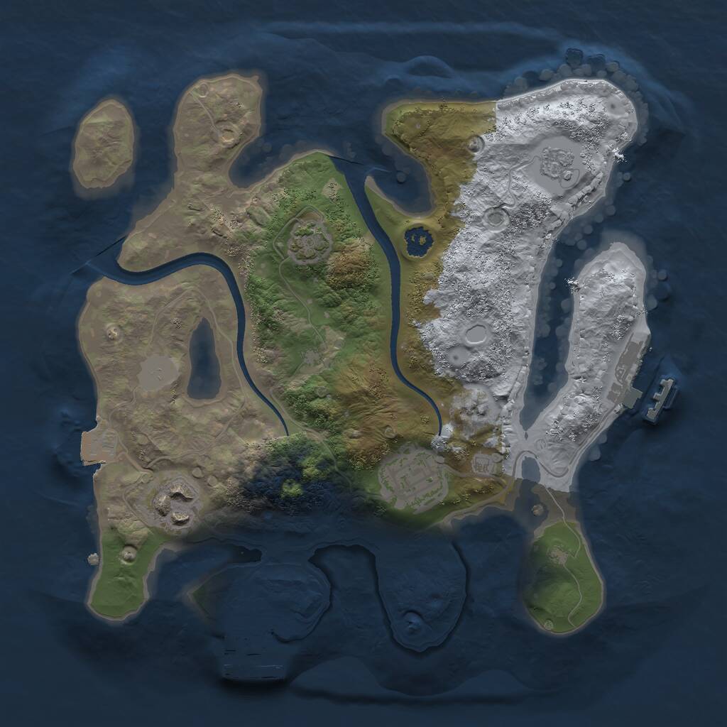 Rust Map: Procedural Map, Size: 2500, Seed: 695683271, 7 Monuments