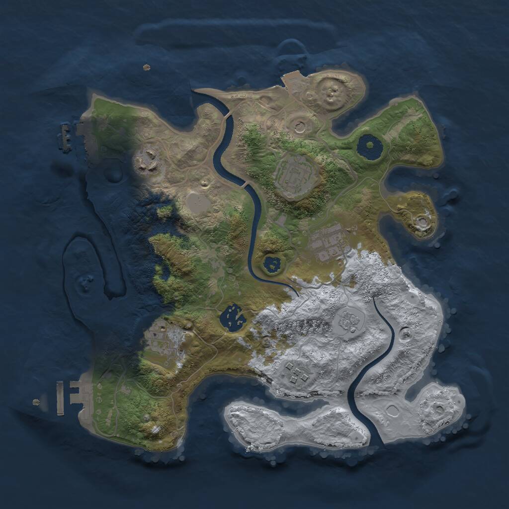 Rust Map: Procedural Map, Size: 3000, Seed: 1826227059, 11 Monuments