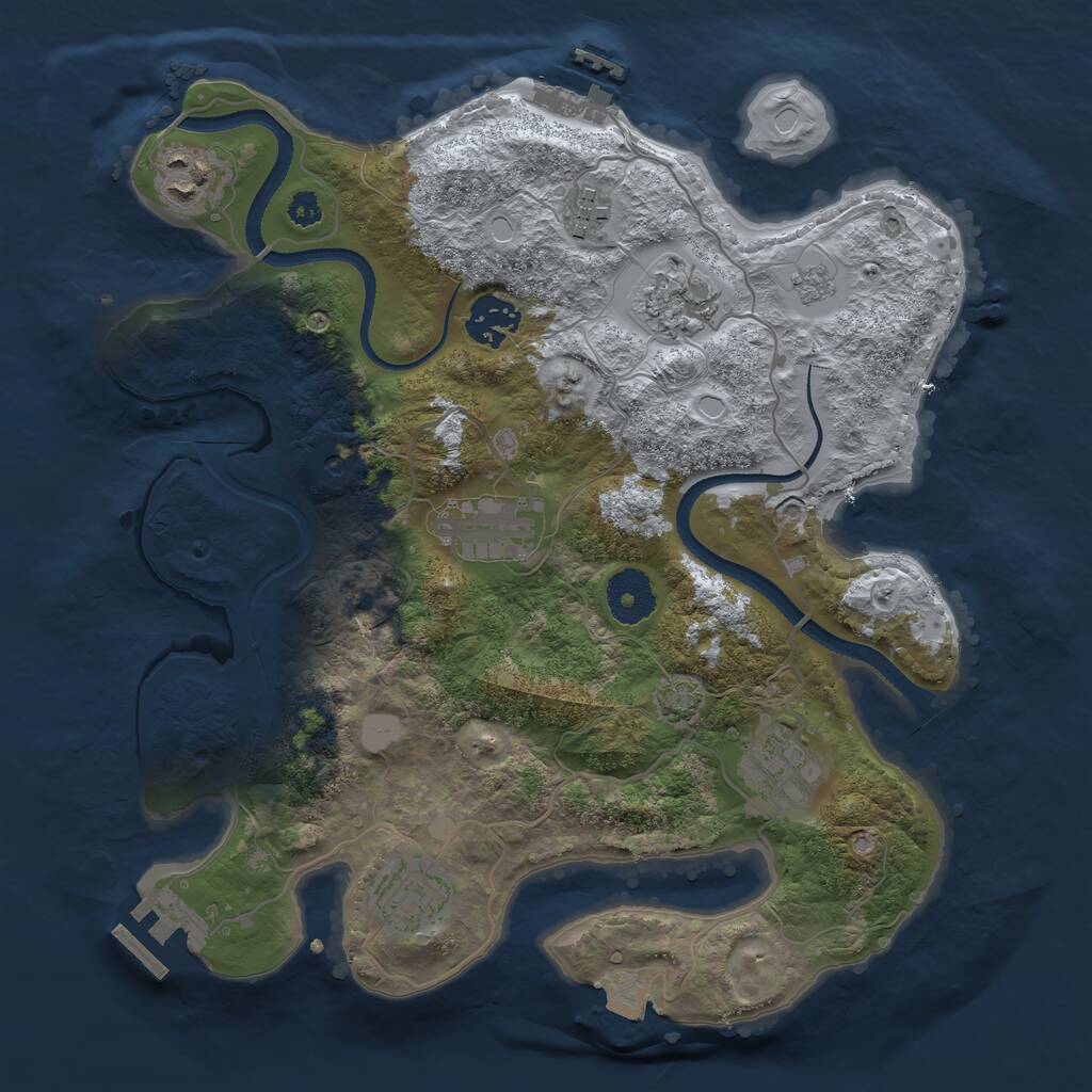 Rust Map: Procedural Map, Size: 3200, Seed: 3250, 13 Monuments