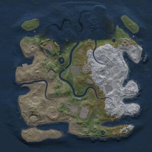 Thumbnail Rust Map: Procedural Map, Size: 3500, Seed: 353482335, 13 Monuments