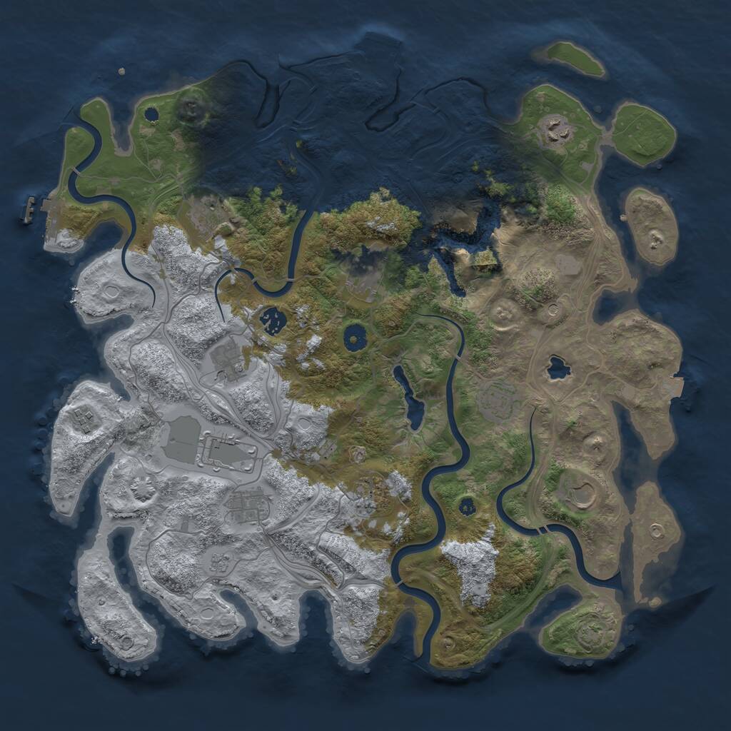 Rust Map: Procedural Map, Size: 4250, Seed: 1353209785, 17 Monuments