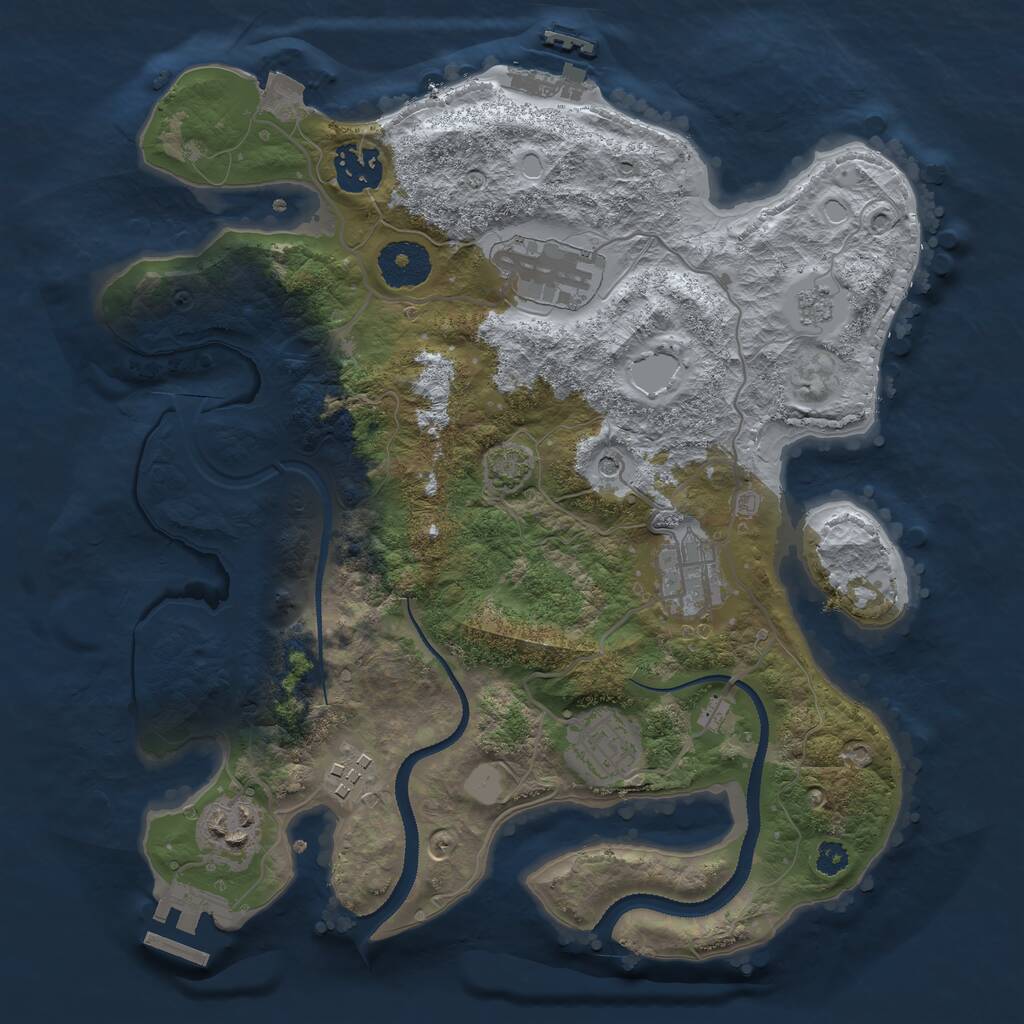 Rust Map: Procedural Map, Size: 3100, Seed: 3250, 12 Monuments