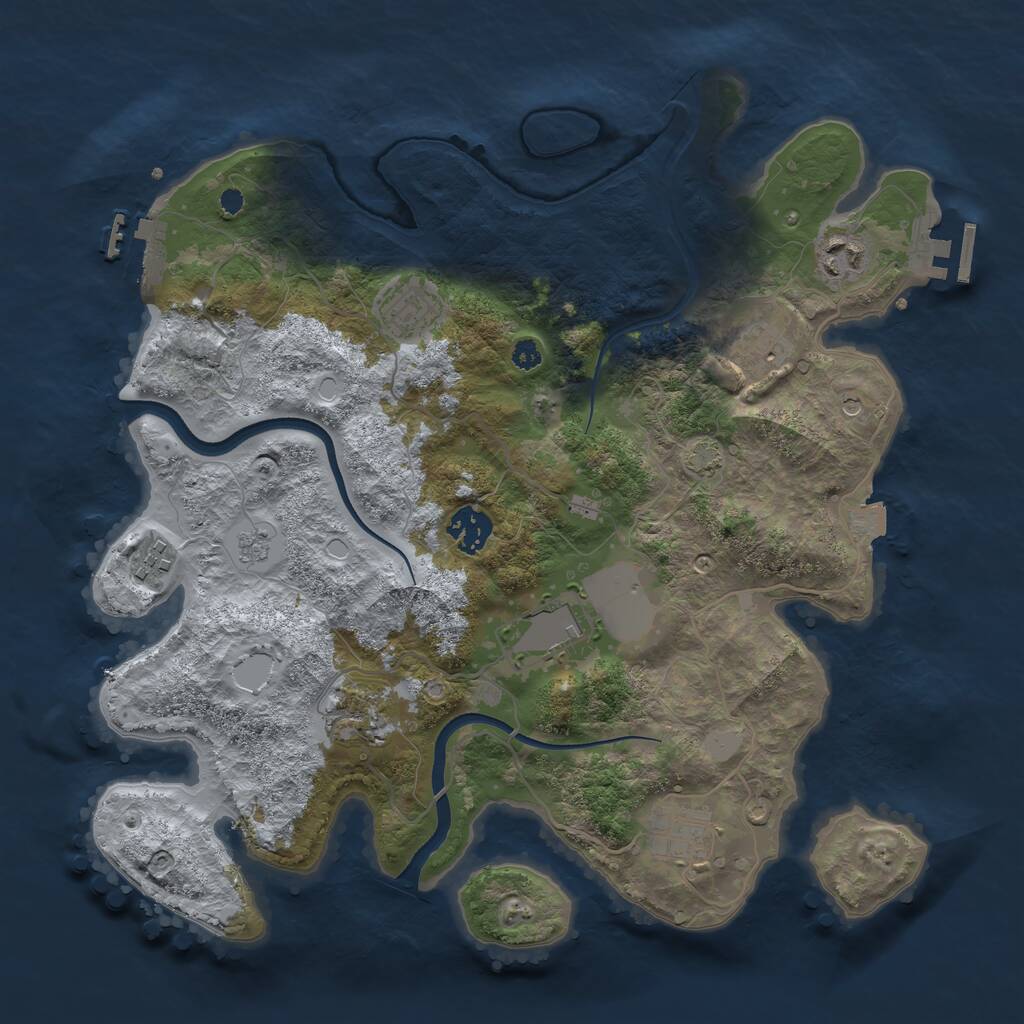 Rust Map: Procedural Map, Size: 3500, Seed: 217238791, 14 Monuments