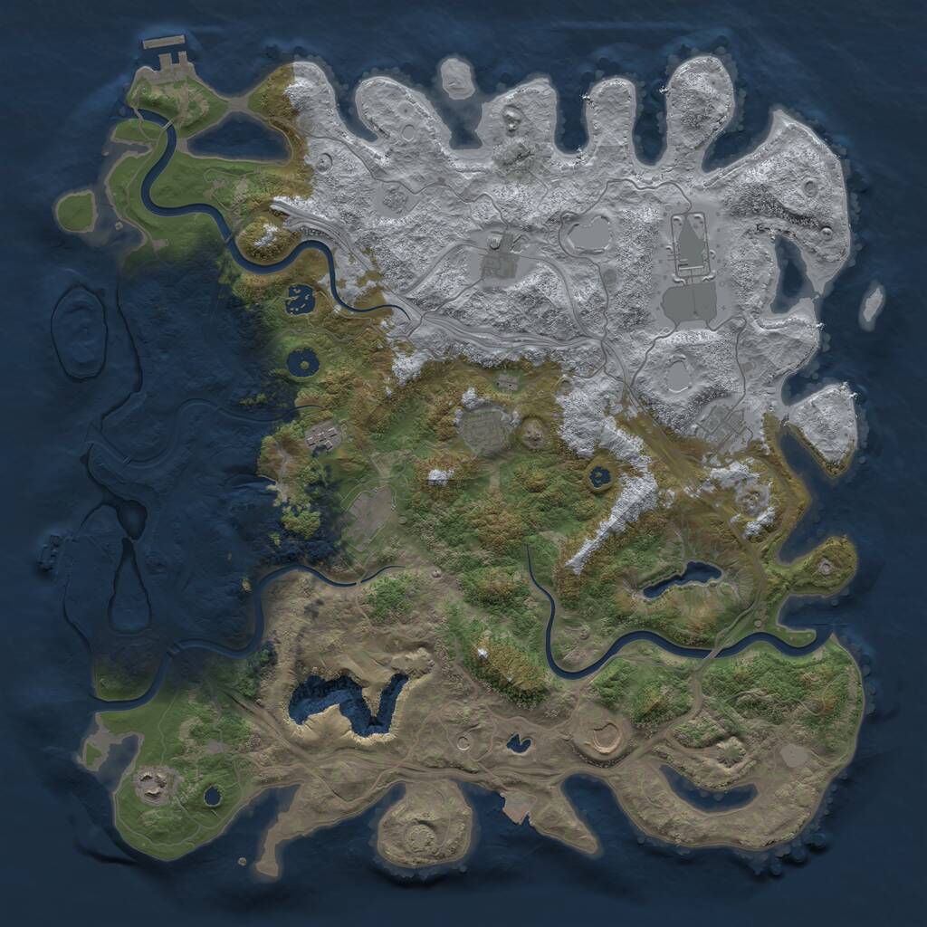 Rust Map: Procedural Map, Size: 4500, Seed: 587973, 15 Monuments
