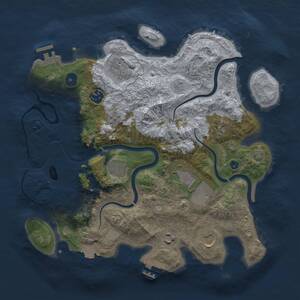 Thumbnail Rust Map: Procedural Map, Size: 3500, Seed: 1089228069, 14 Monuments