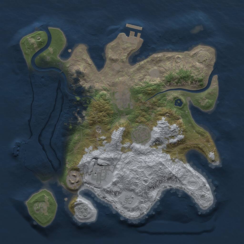 Rust Map: Procedural Map, Size: 3000, Seed: 339195394, 11 Monuments