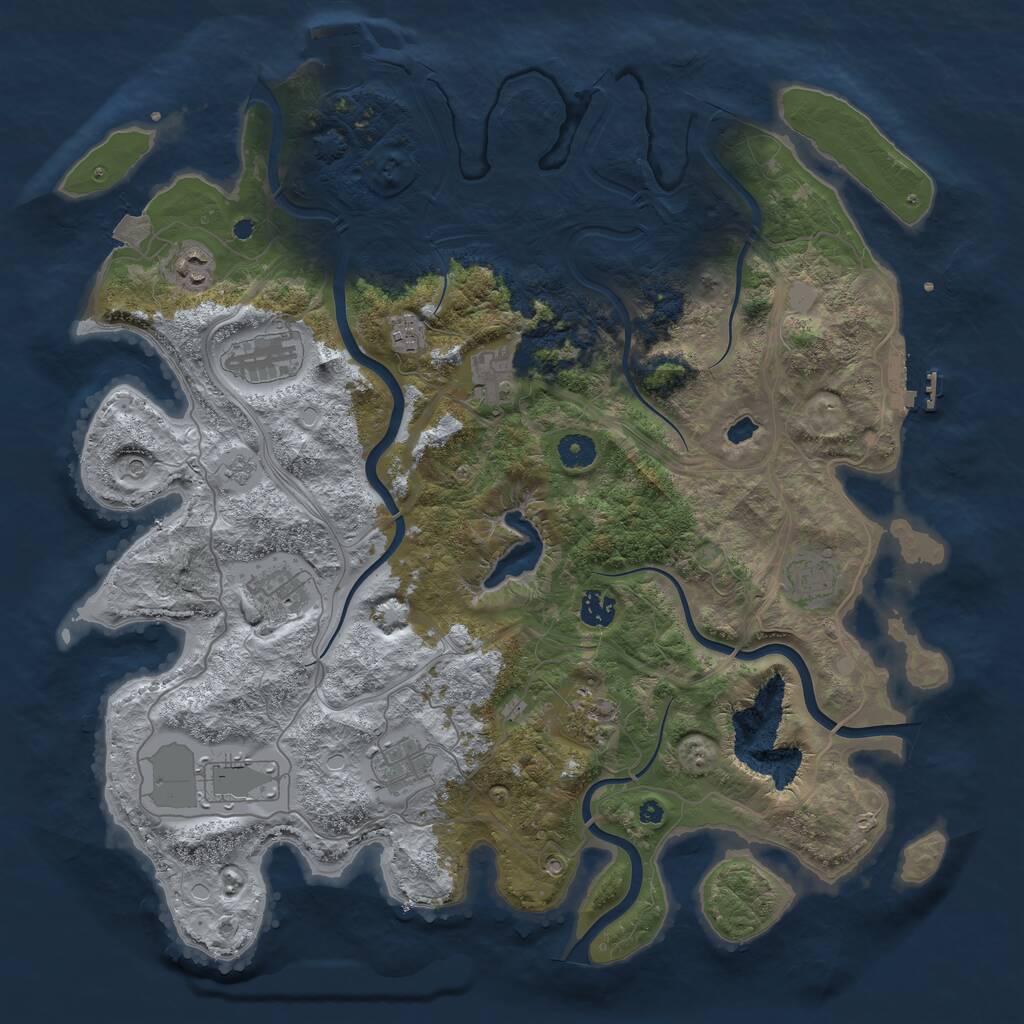 Rust Map: Procedural Map, Size: 4250, Seed: 767715471, 16 Monuments