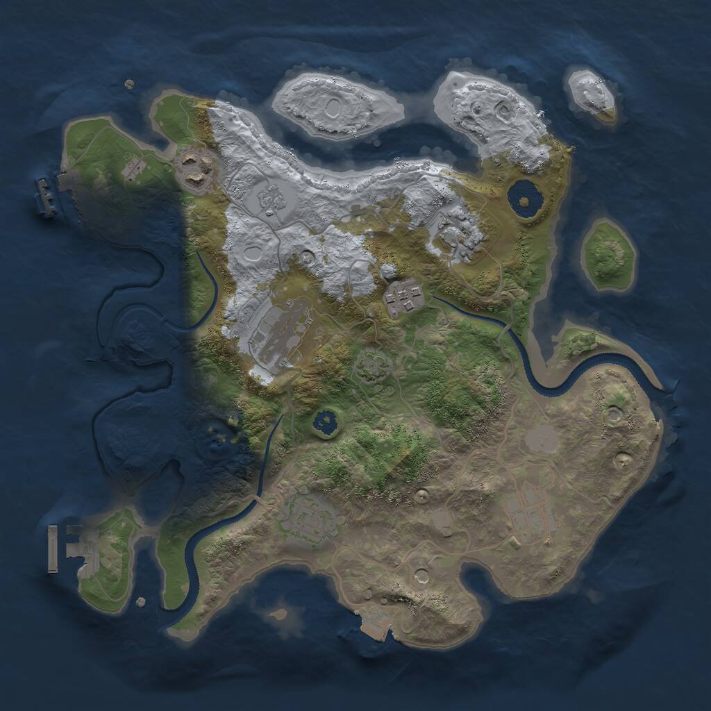 Rust Map: Procedural Map, Size: 3000, Seed: 1727578091, 12 Monuments
