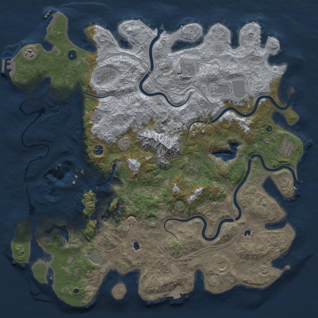 Rust Map: Procedural Map, Size: 5000, Seed: 103, 17 Monuments