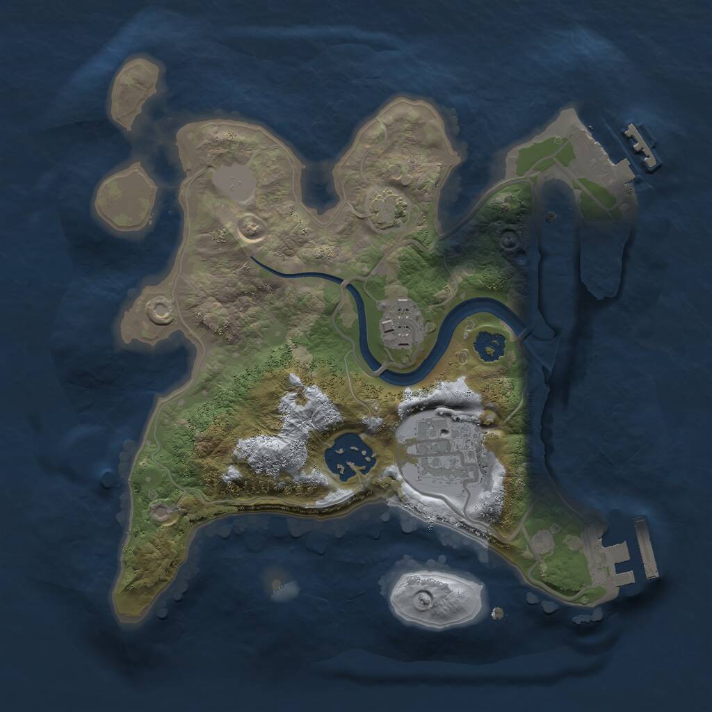 Rust Map: Procedural Map, Size: 2300, Seed: 1742326674, 7 Monuments