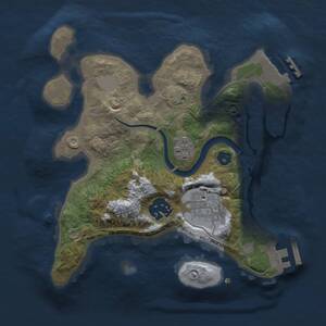 Thumbnail Rust Map: Procedural Map, Size: 2300, Seed: 1742326674, 7 Monuments