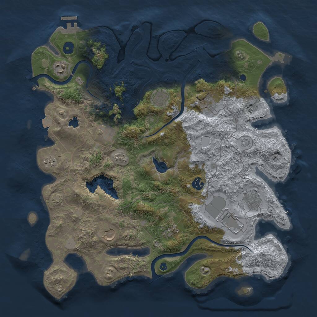 Rust Map: Procedural Map, Size: 4000, Seed: 301030116, 15 Monuments