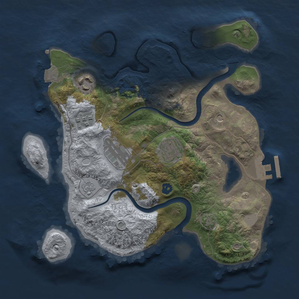 Rust Map: Procedural Map, Size: 2700, Seed: 1782129730, 9 Monuments