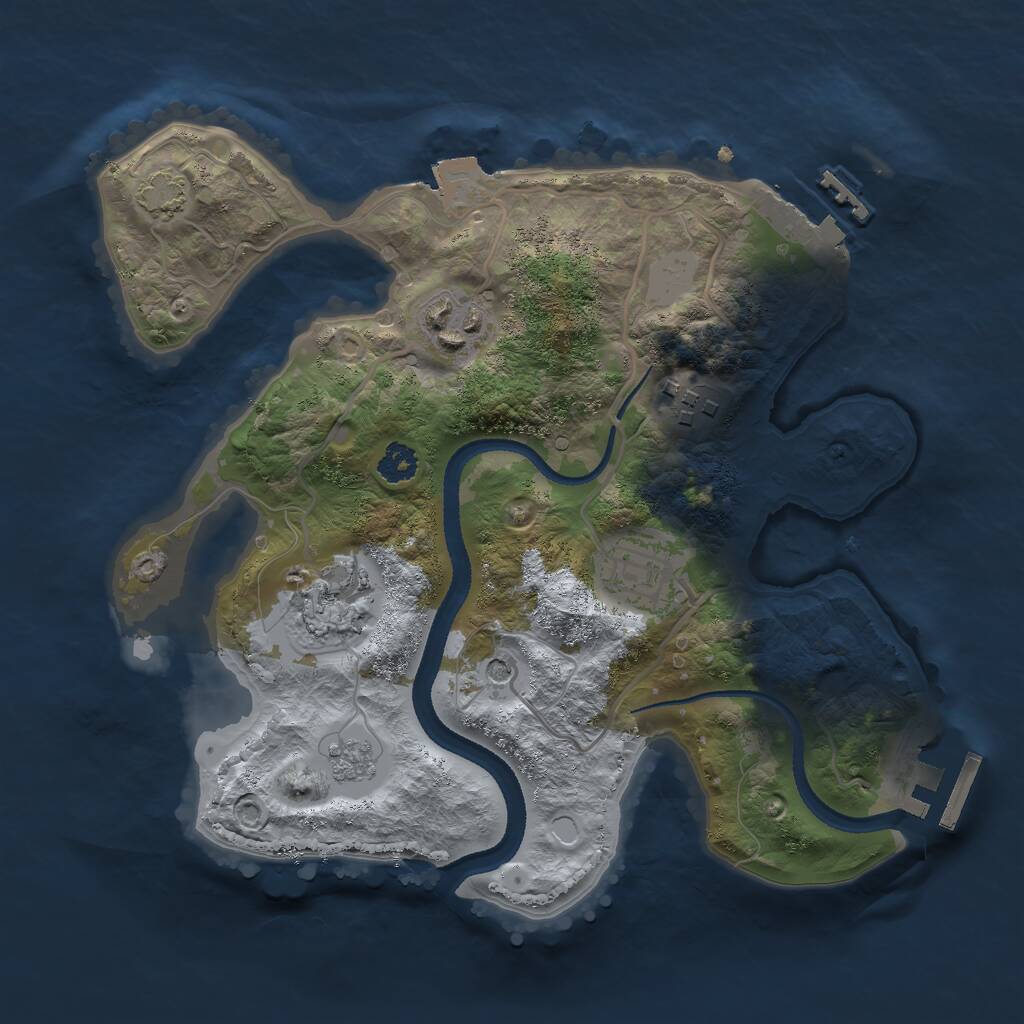 Rust Map: Procedural Map, Size: 2600, Seed: 355333697, 10 Monuments