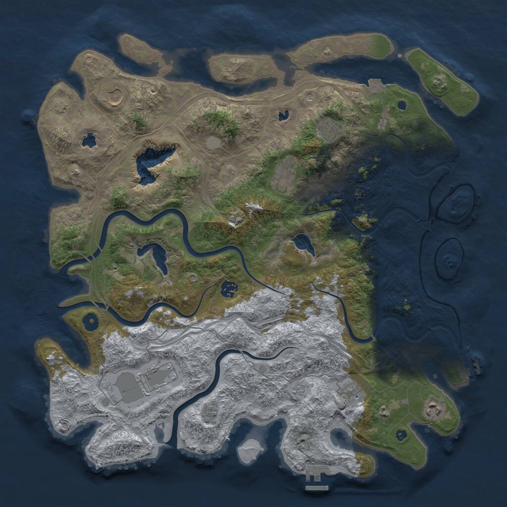 Rust Map: Procedural Map, Size: 4500, Seed: 23461, 14 Monuments
