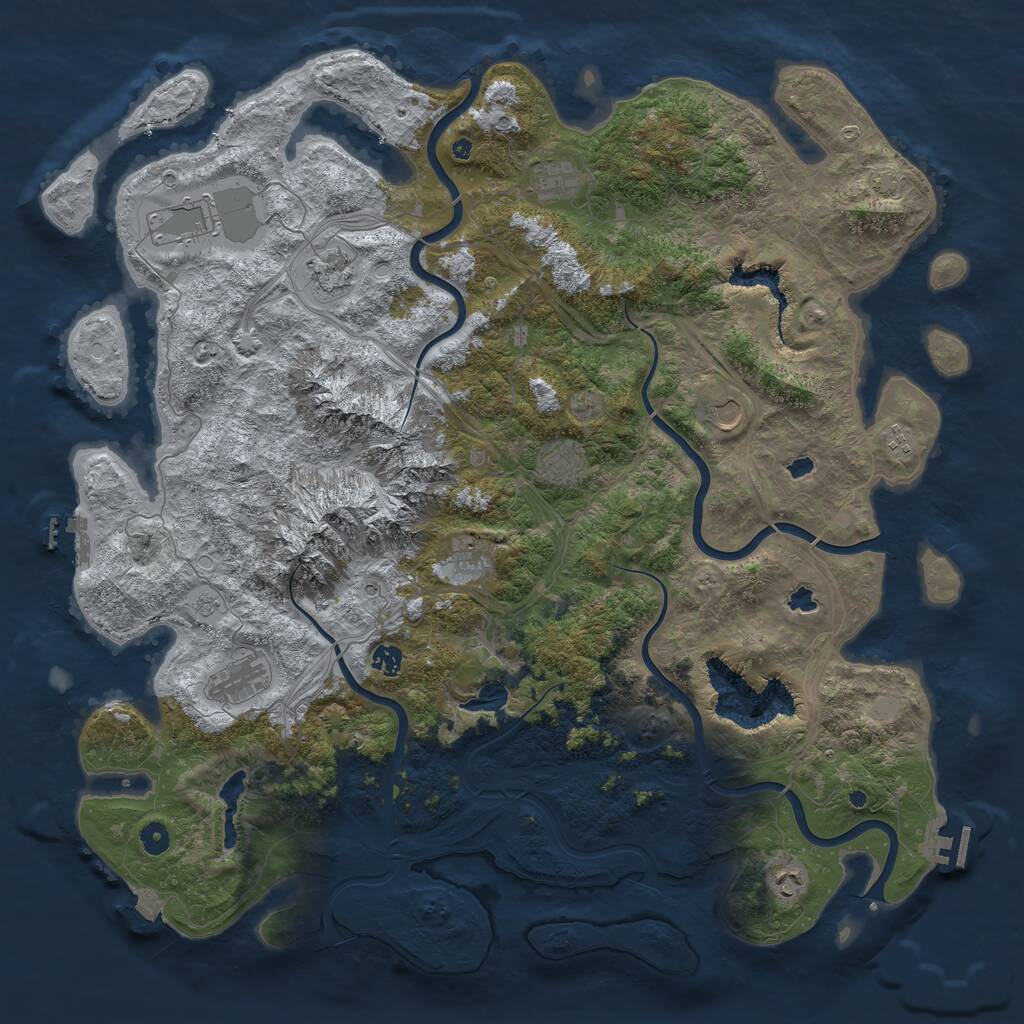 Rust Map: Procedural Map, Size: 5000, Seed: 1977537671, 16 Monuments