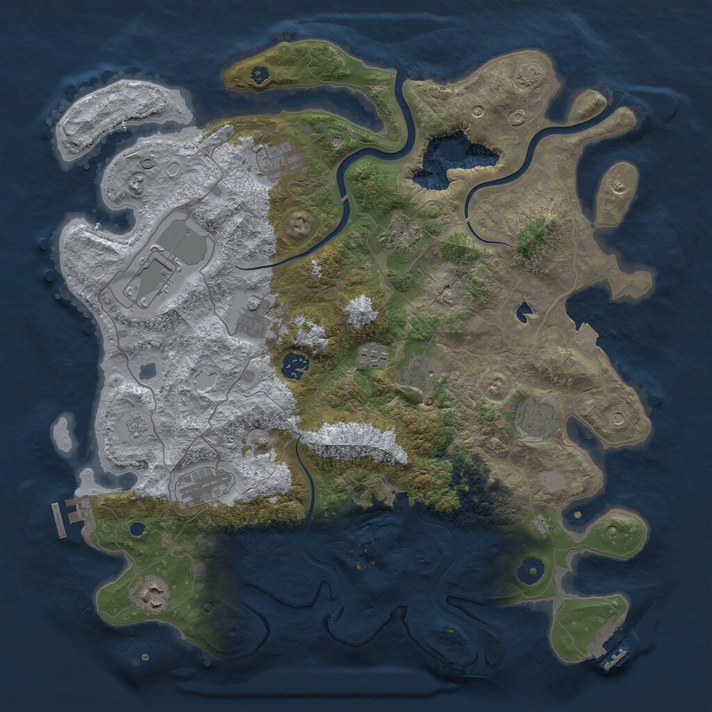 Rust Map: Procedural Map, Size: 4000, Seed: 759267391, 16 Monuments