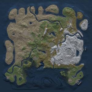Thumbnail Rust Map: Procedural Map, Size: 4500, Seed: 1375843682, 16 Monuments