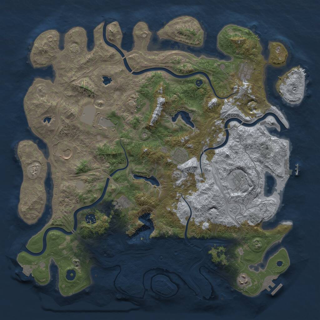 Rust Map: Procedural Map, Size: 4500, Seed: 1375843682, 16 Monuments