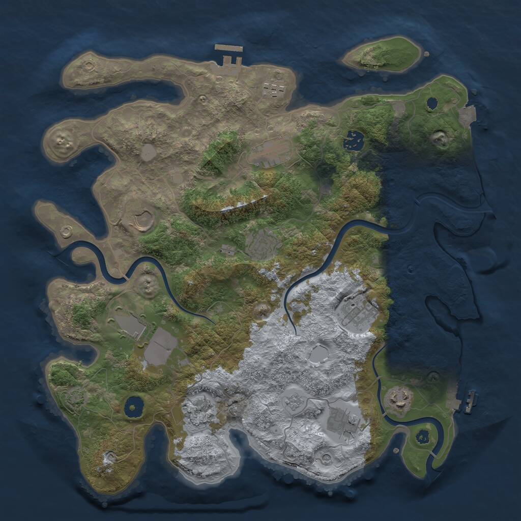 Rust Map: Procedural Map, Size: 3750, Seed: 97321, 16 Monuments