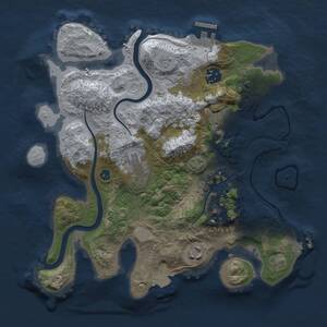 Thumbnail Rust Map: Procedural Map, Size: 3000, Seed: 1746971004, 11 Monuments