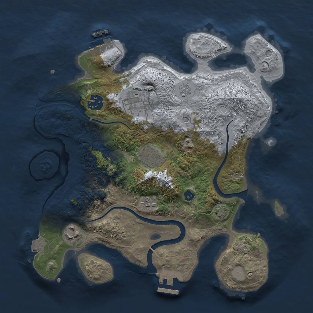 Rust Map: Procedural Map, Size: 3000, Seed: 459161218, 11 Monuments