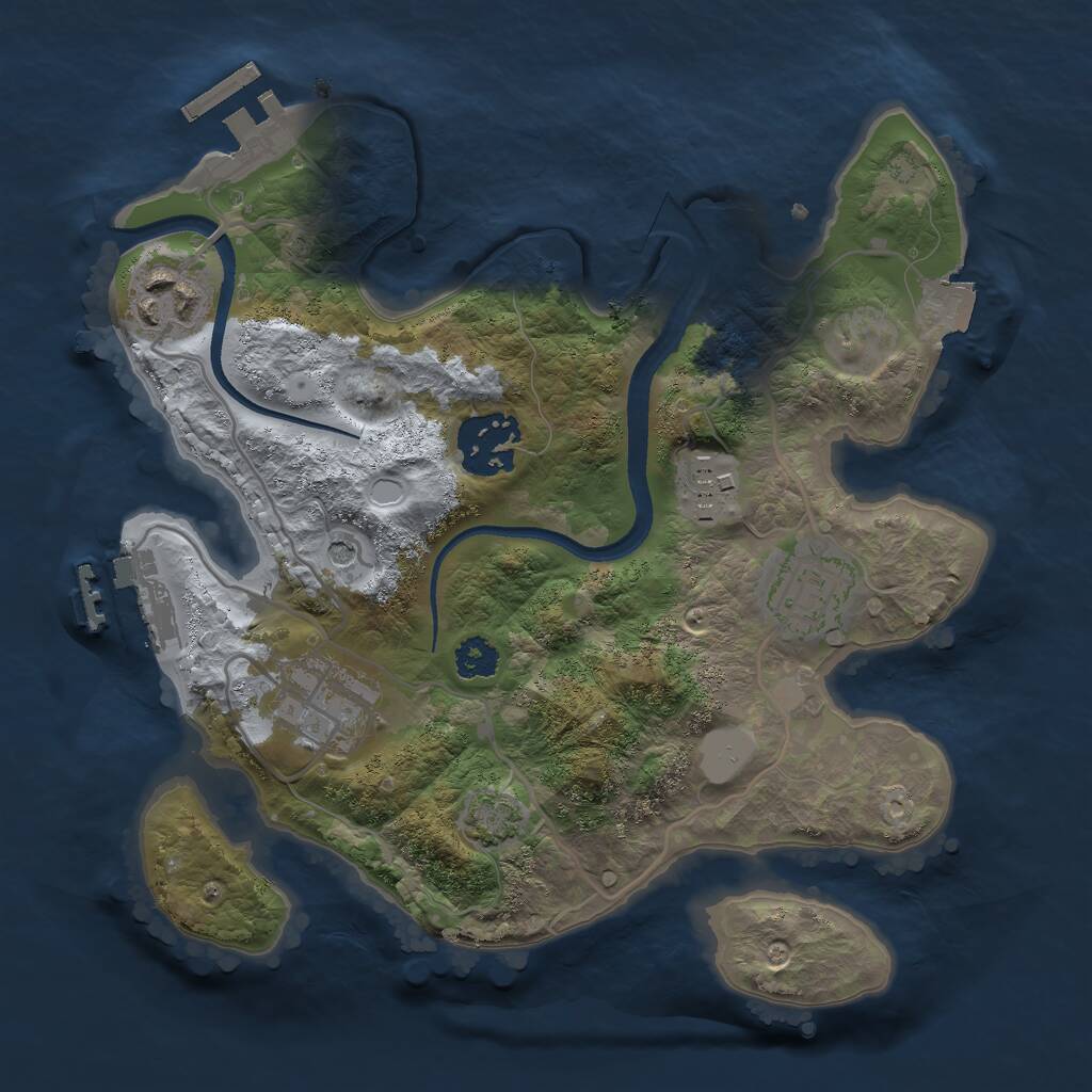 Rust Map: Procedural Map, Size: 2550, Seed: 100816564, 10 Monuments