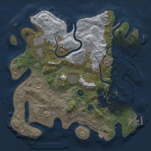 Thumbnail Rust Map: Procedural Map, Size: 3700, Seed: 2065791446, 14 Monuments