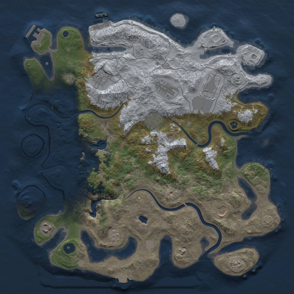 Rust Map: Procedural Map, Size: 4000, Seed: 836835495, 13 Monuments