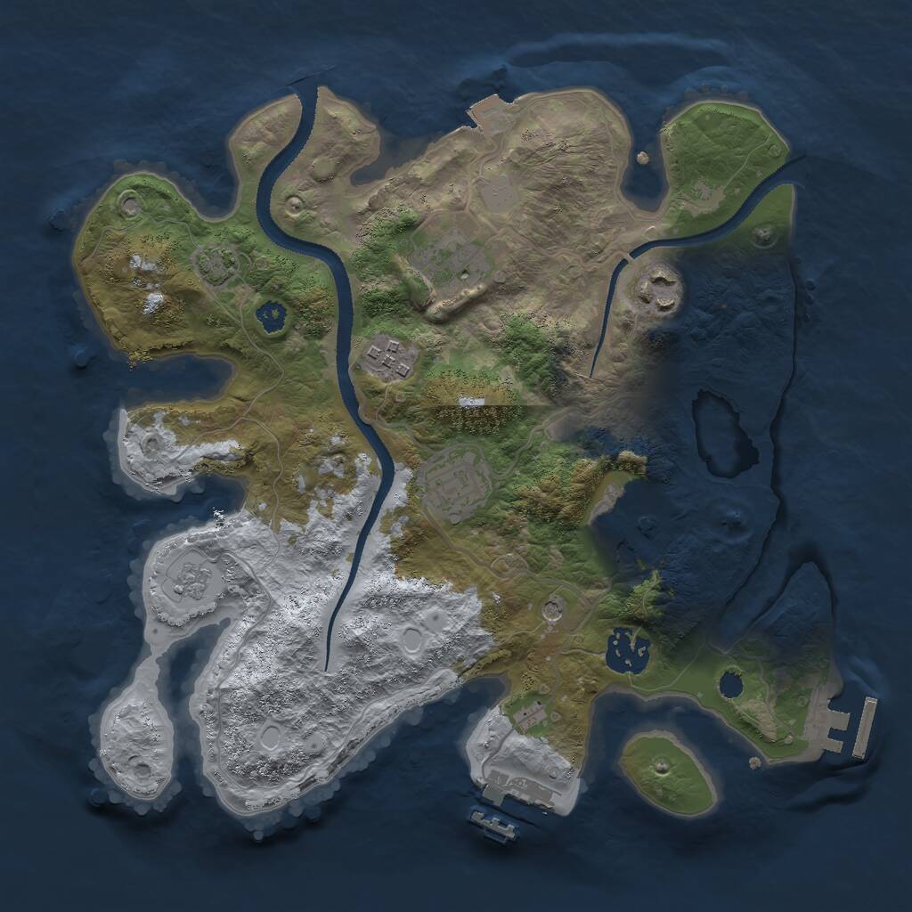 Rust Map: Procedural Map, Size: 3000, Seed: 78633, 12 Monuments