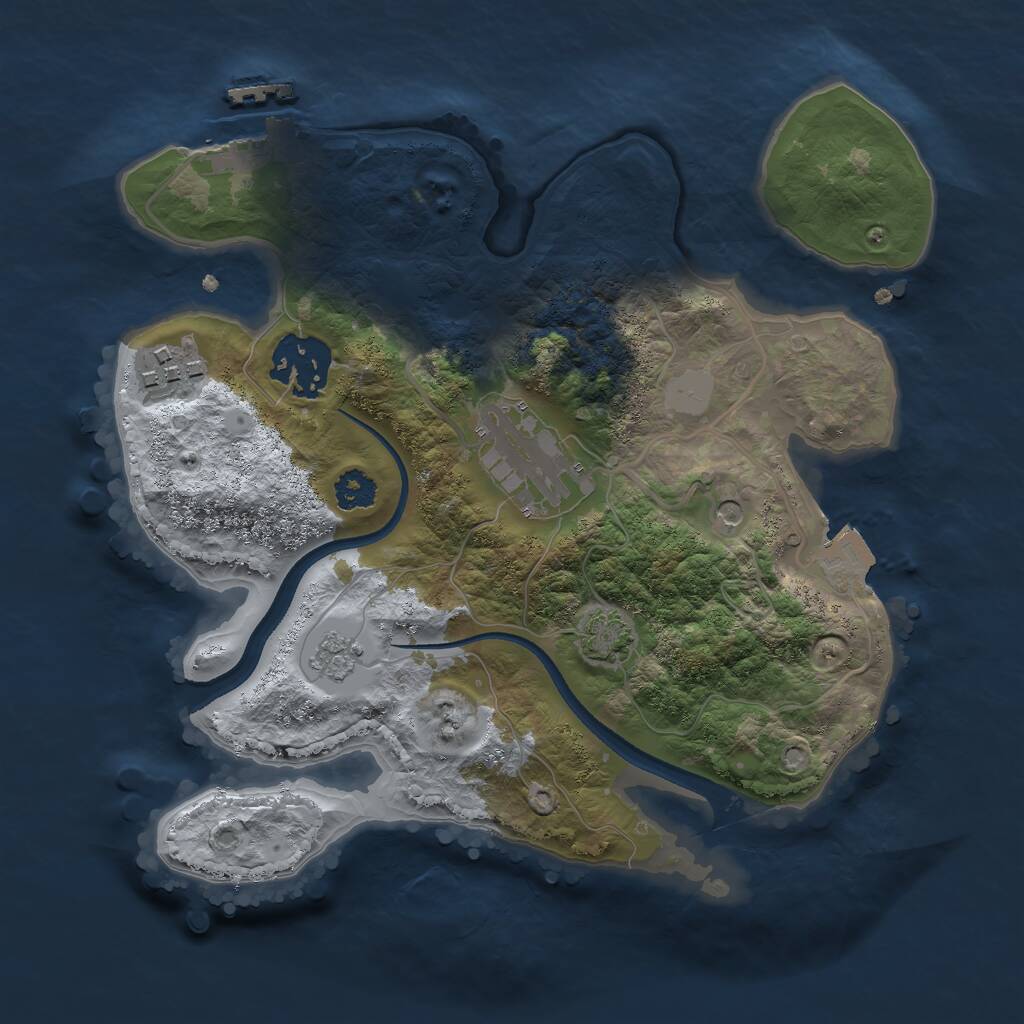 Rust Map: Procedural Map, Size: 2500, Seed: 2096547506, 8 Monuments