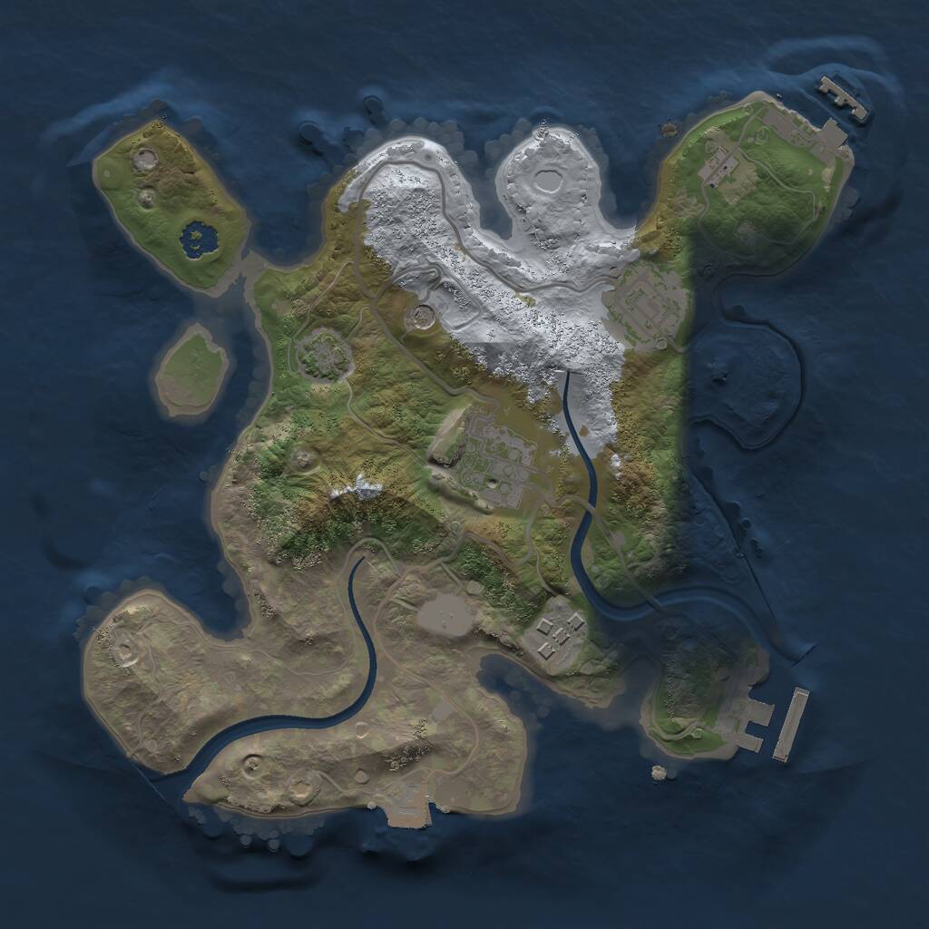 Rust Map: Procedural Map, Size: 2500, Seed: 26258, 8 Monuments
