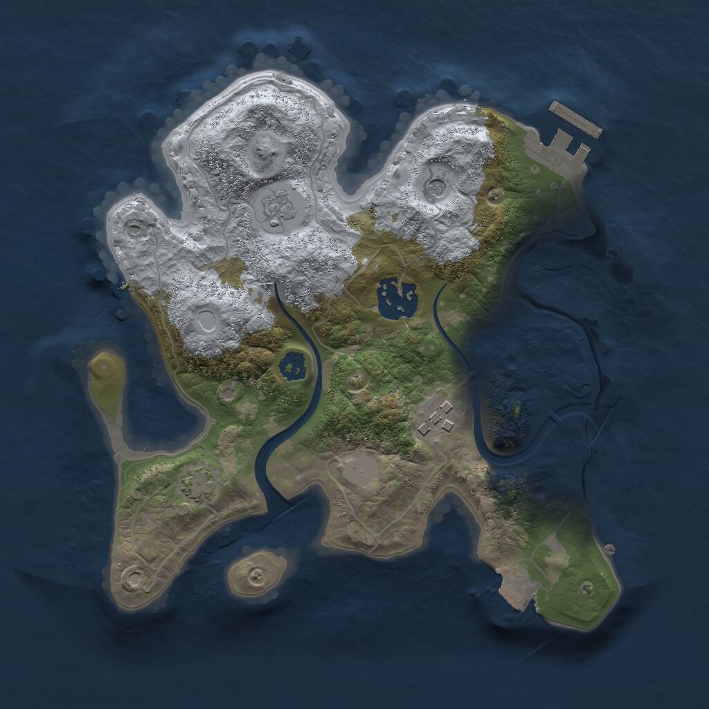 Rust Map: Procedural Map, Size: 2500, Seed: 859598473, 7 Monuments
