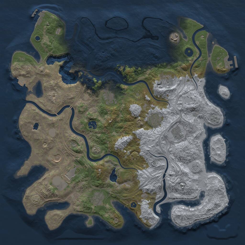 Rust Map: Procedural Map, Size: 4255, Seed: 353645913, 16 Monuments