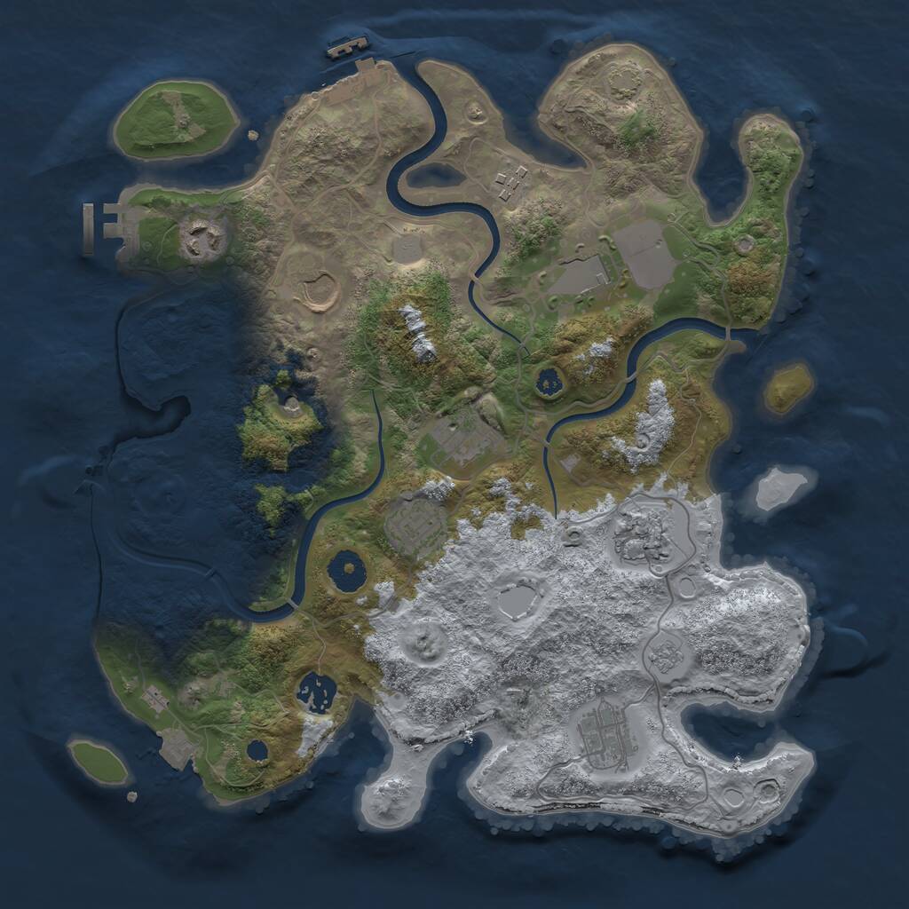 Rust Map: Procedural Map, Size: 3500, Seed: 22062601, 15 Monuments