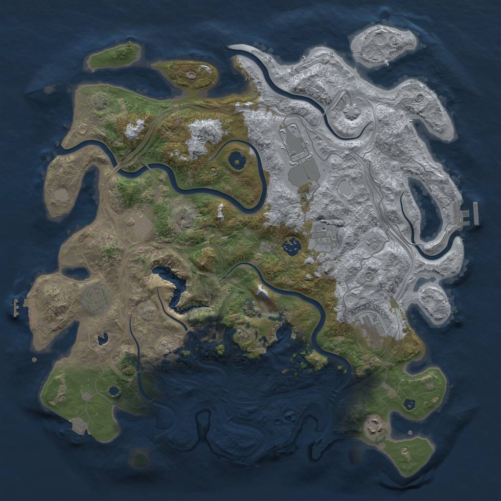 Rust Map: Procedural Map, Size: 4300, Seed: 348956490, 14 Monuments