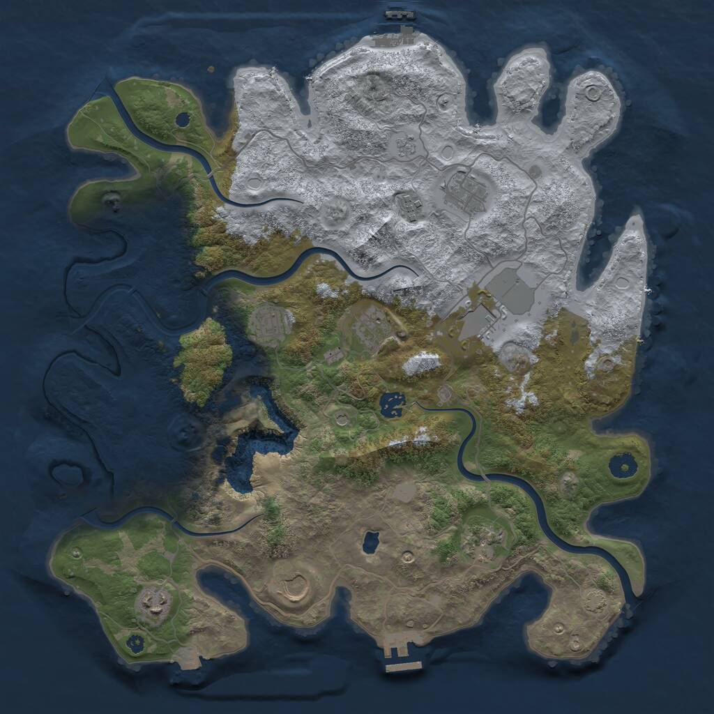 Rust Map: Procedural Map, Size: 4000, Seed: 1388848216, 15 Monuments