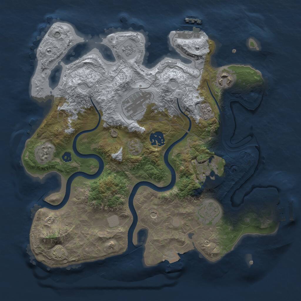 Rust Map: Procedural Map, Size: 3000, Seed: 8203917, 12 Monuments
