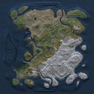 Thumbnail Rust Map: Procedural Map, Size: 4000, Seed: 864473209, 13 Monuments