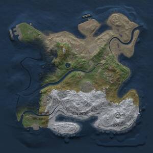 Thumbnail Rust Map: Procedural Map, Size: 3000, Seed: 1360349089, 9 Monuments
