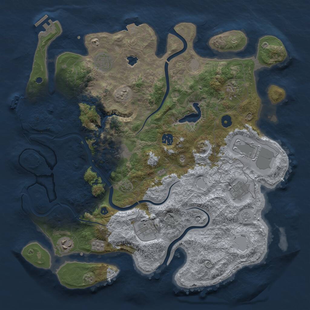 Rust Map: Procedural Map, Size: 4000, Seed: 122953709, 15 Monuments