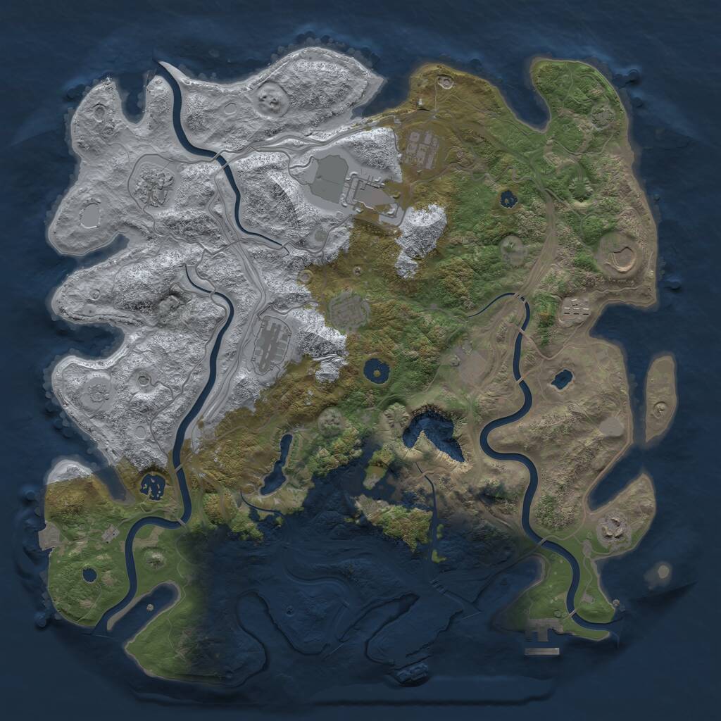 Rust Map: Procedural Map, Size: 4250, Seed: 200764931, 17 Monuments